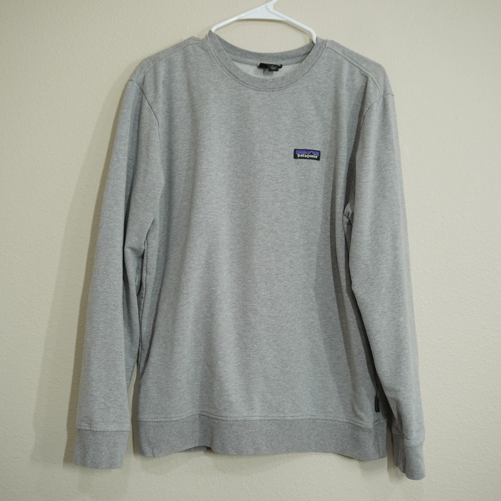 Patagonia Women's Size Medium Logo Organic Cotton Sweatshirt Gray Crewneck